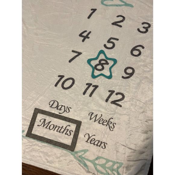 Elephant Baby Milestone Blanket - Picture 3 of 6